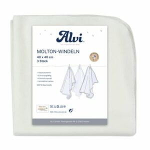 Alvi® Molton-Windeln 3er Pack weiß 40 x 40 cm