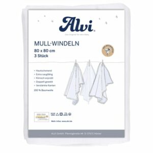 Alvi® Mullwindeln 3er Pack weiß 80 x 80 cm