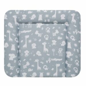 Alvi Wickelauflage Molly Folie Zootiere puderblau 85 x 75 cm