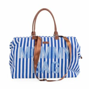 CHILDHOME Mommy Bag Wickeltasche Streifen Electric Blau/Light Blau