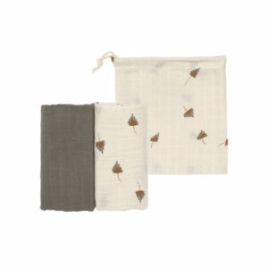 LÄSSIG Mulltücher M 2er Pack taupe 60 x 60 cm