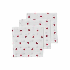 Meyco Spucktücher 3er-Pack Sweet heart red 30 x 30 cm