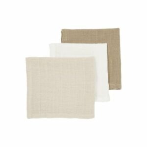 Meyco Spucktücher Musslin 3er-Pack offwhite/greige/taupe 30 x 30 cm