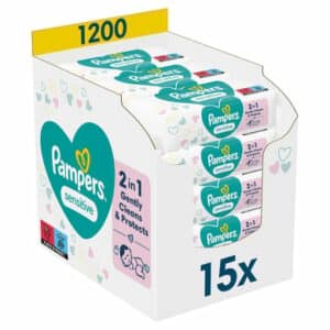 Pampers Feuchttücher Sensitive 1200 Tücher (15 x 80 Stk)