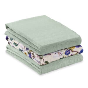 hauck Spucktücher Cuddle N Clean 3er Set Sage/Beige Floral